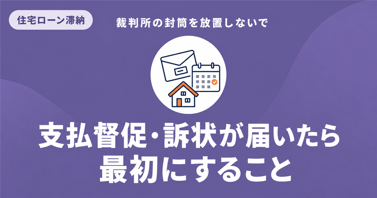 裁判所から支払督促や訴状が届いた場合の初動対応